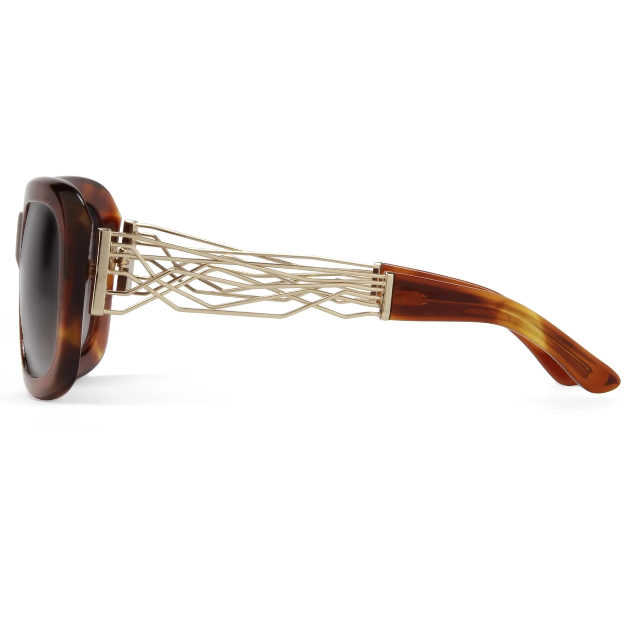 Prabal Gurung Sunglasses Rectangle Tortoise Shell Acetate and Grey - Image 4
