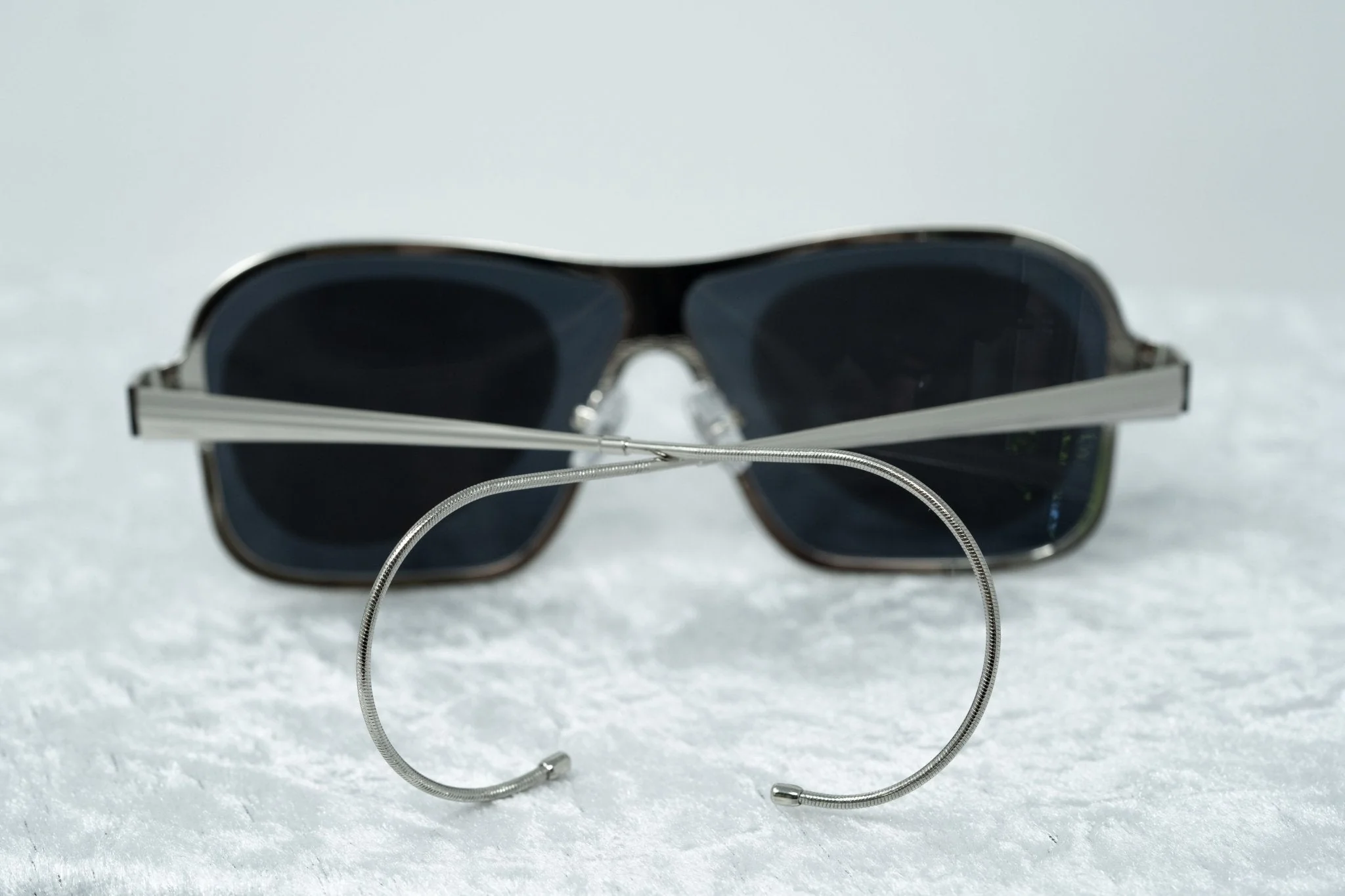 Raf Simons Sunglasses Size Extra Small Rectangular Silver and Grey - Image 12