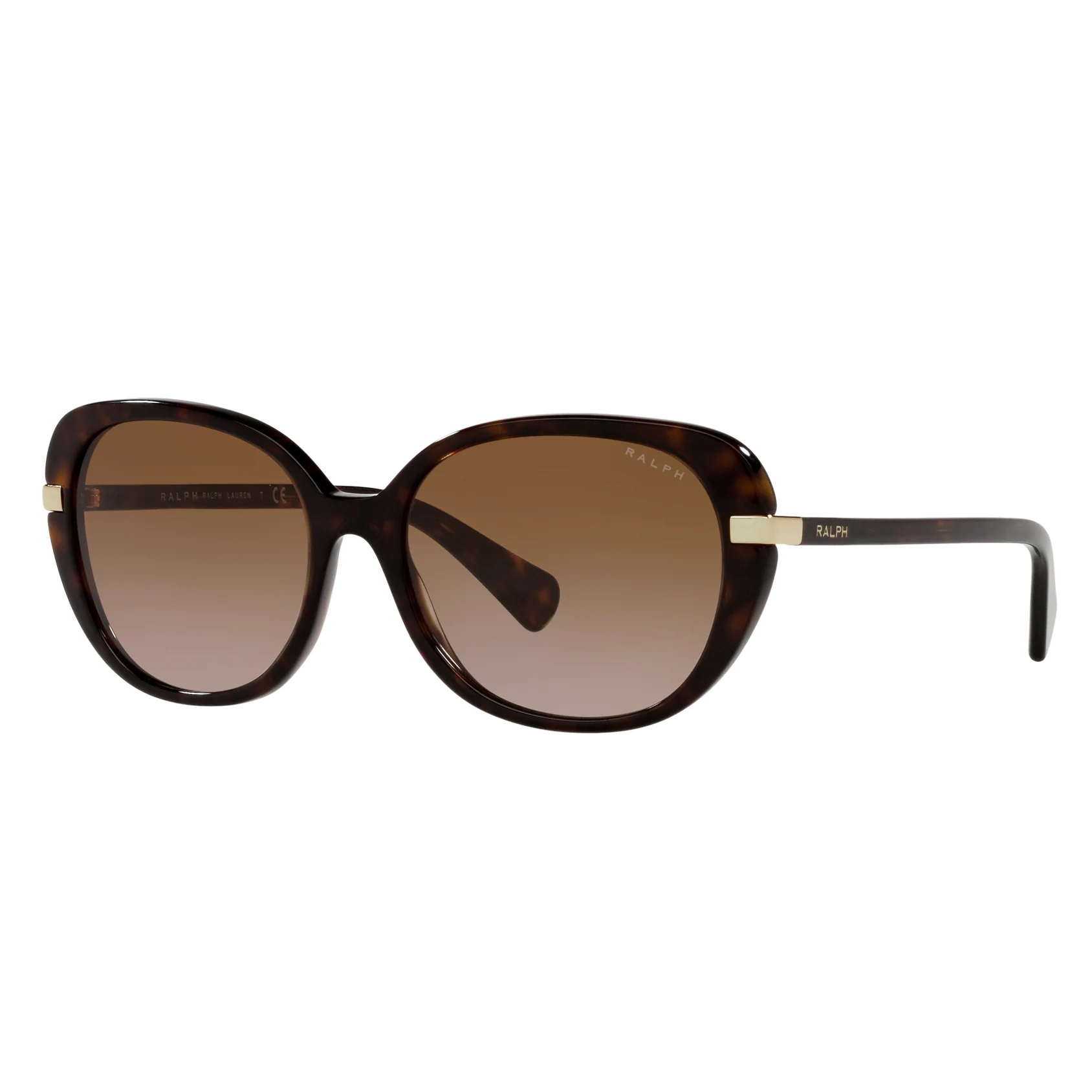 Ralph by Ralph Lauren (RL24) Women's Shiny Dark Havana Sunglasses