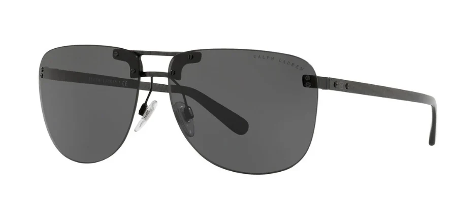 Ralph Lauren Men's Sunglasses Rimless Browline Black