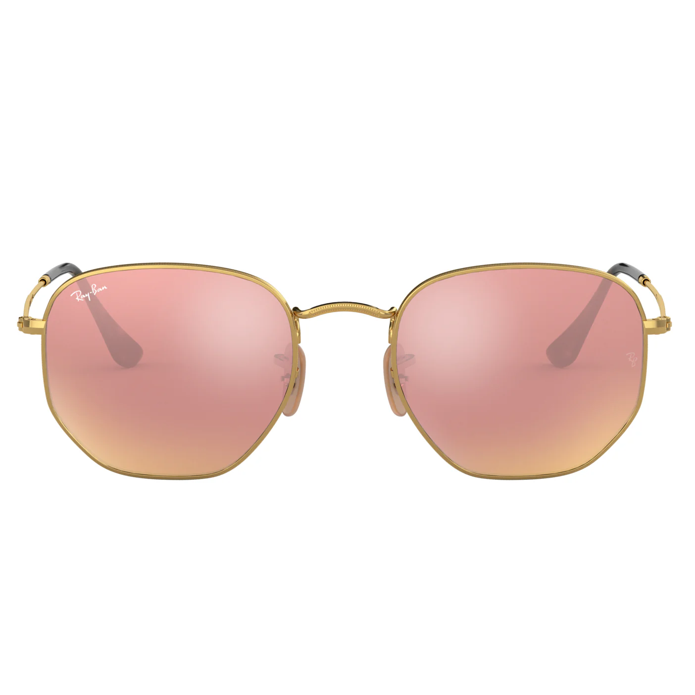 Ray-Ban (RB22) Unisex Hexagonal Gold Sunglasses - Image 2