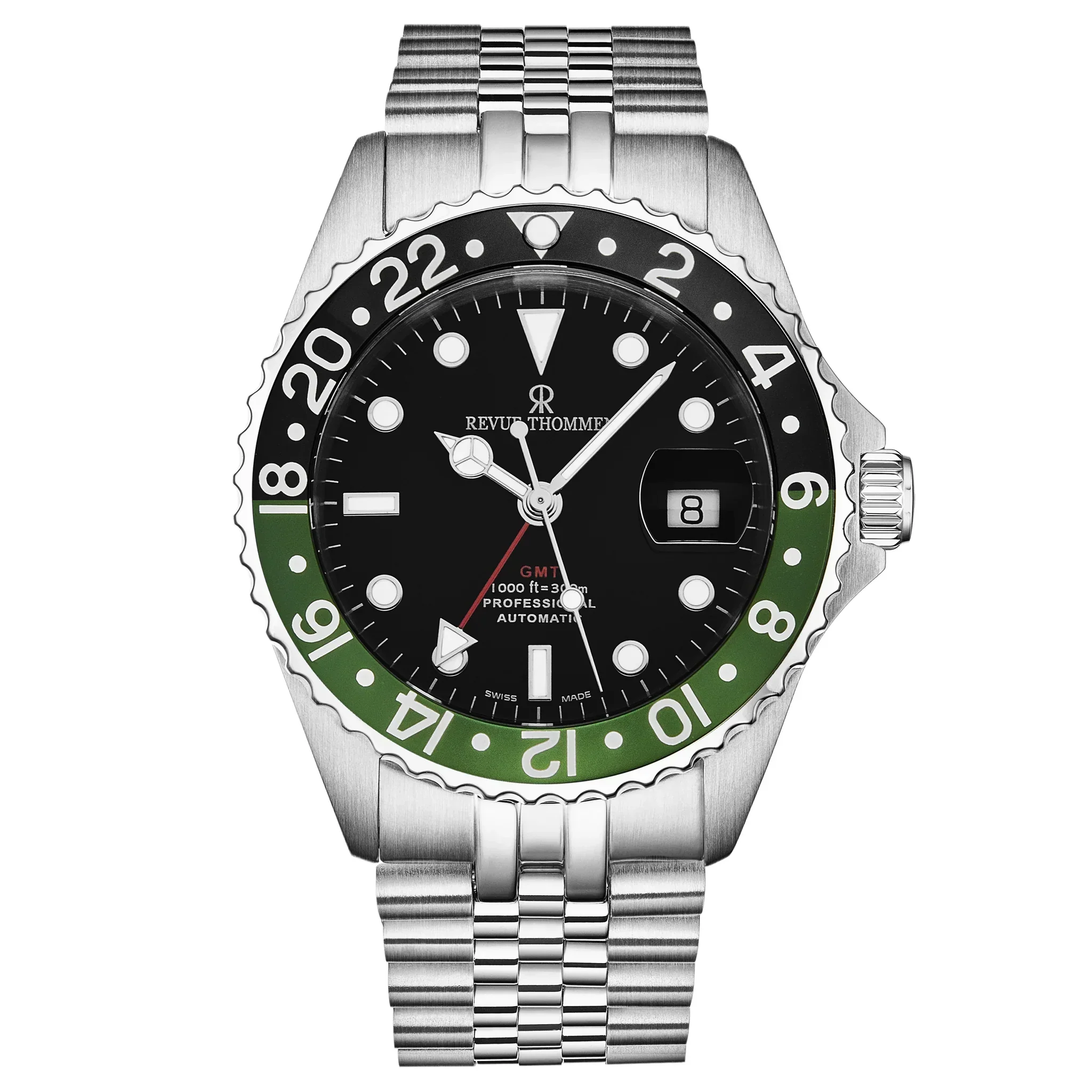 Revue Thommen Diver GMT Men’s Black Green Automatic Watch