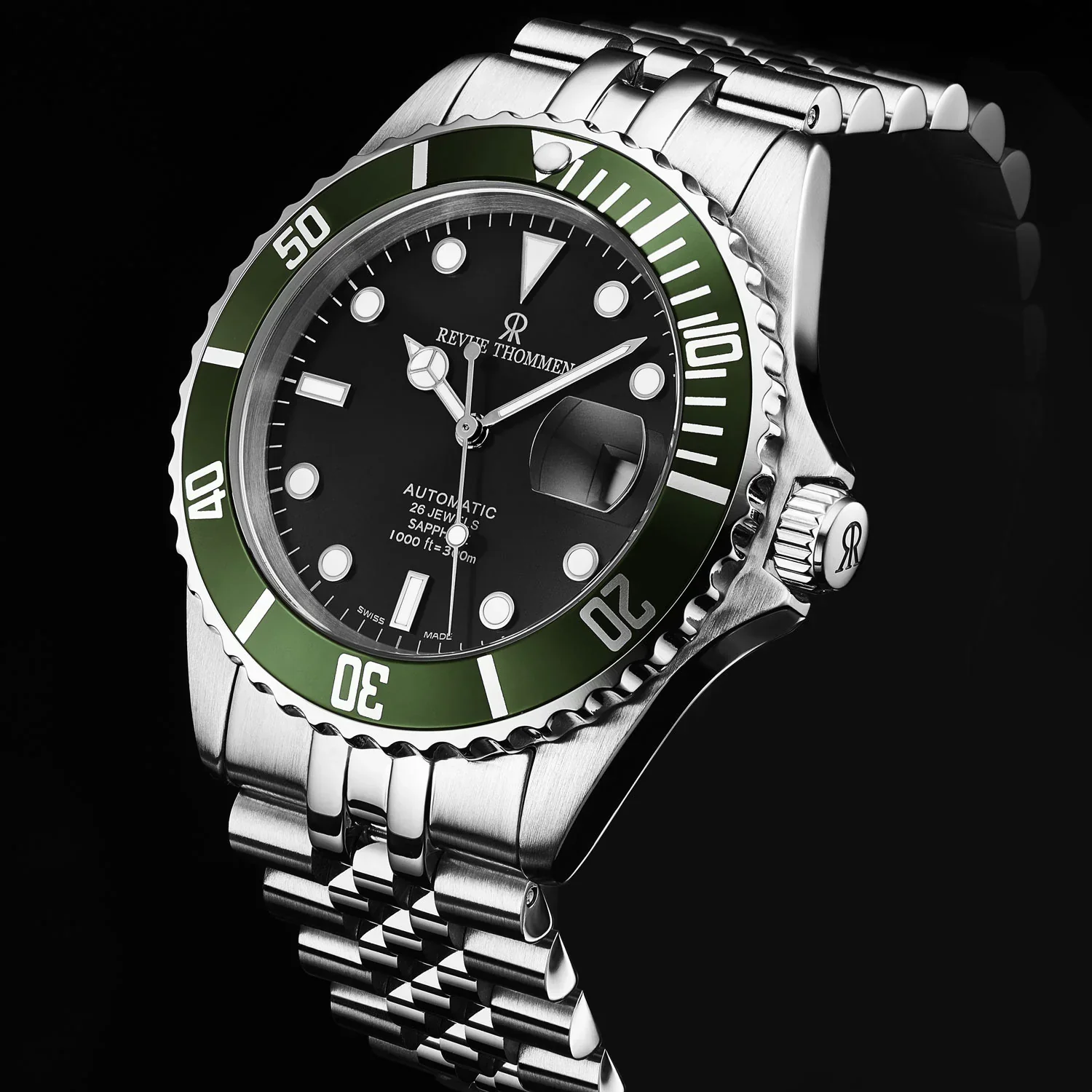 Revue Thommen Diver Men’s Black Stainless Steel Automatic Watch - Image 5