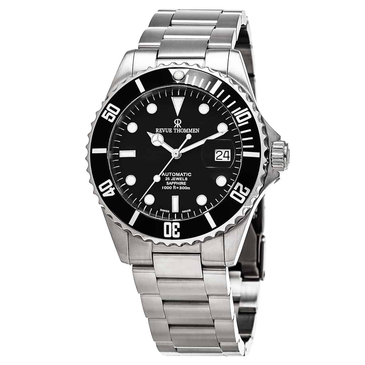 Revue Thommen Diver Men's Black Stainless Steel Automatic Watch