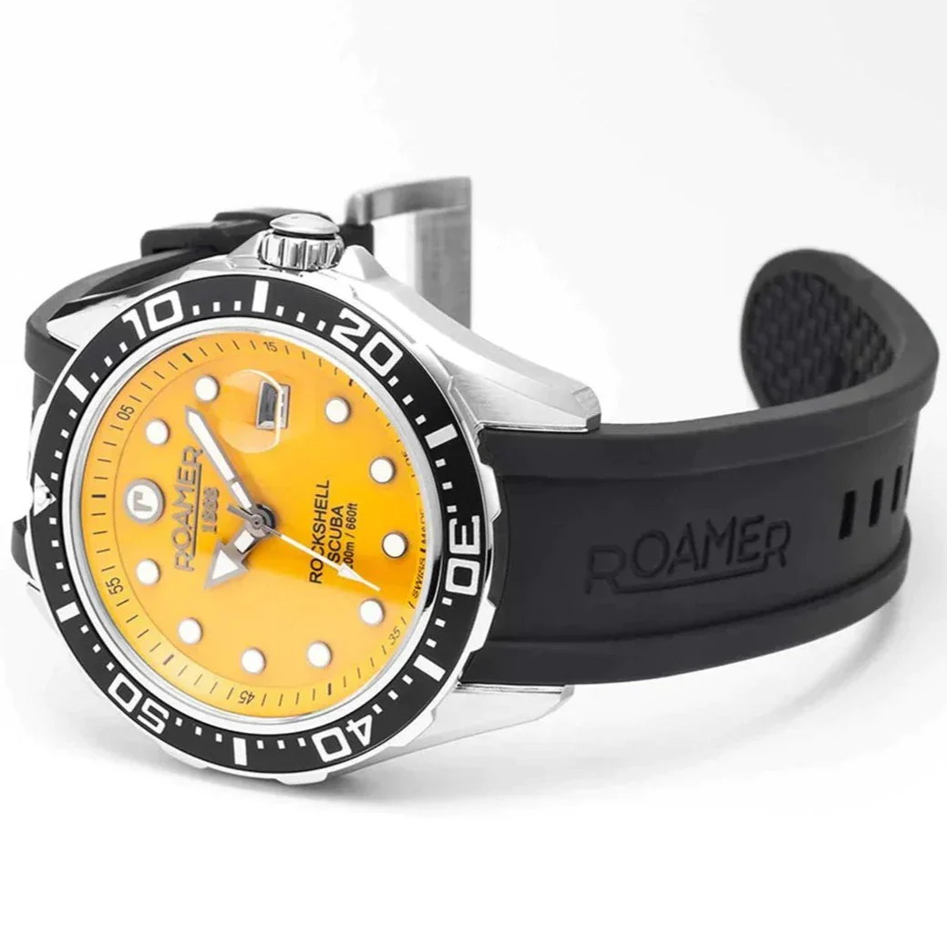 Roamer Rockshell Mark III Scuba Men's Yellow Watch - Image 2