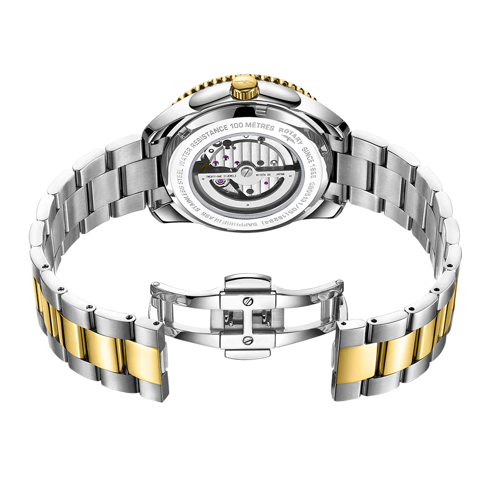 Rotary Henley Men's Two-Tone Blue Watch - Image 3