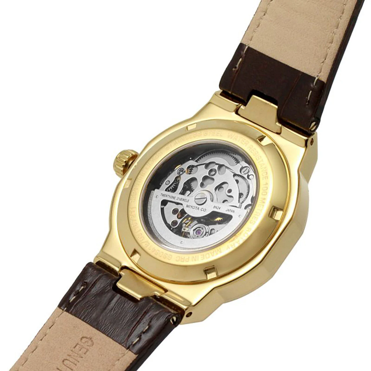Rotary Skeleton Men's Yellow Gold Watch - Image 3