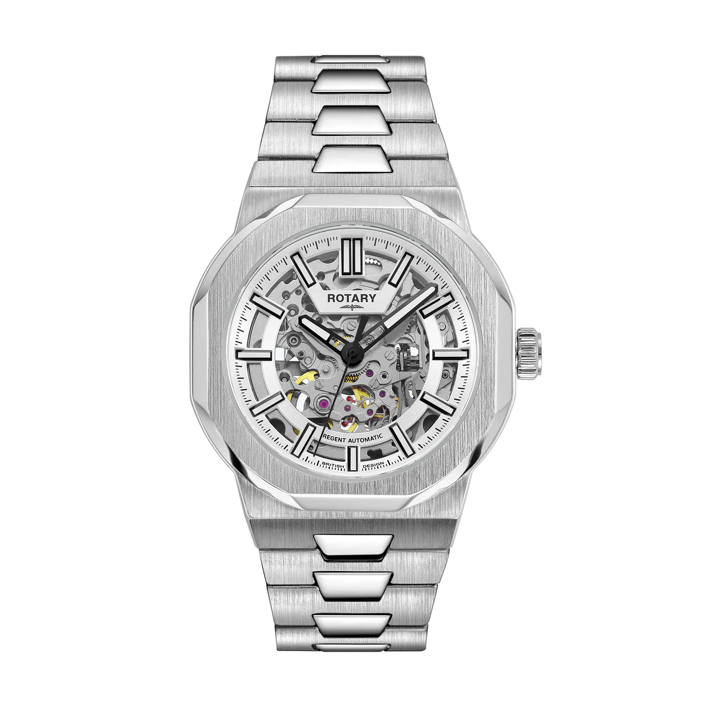 Rotary Skeleton Sport Men's Silver Watch