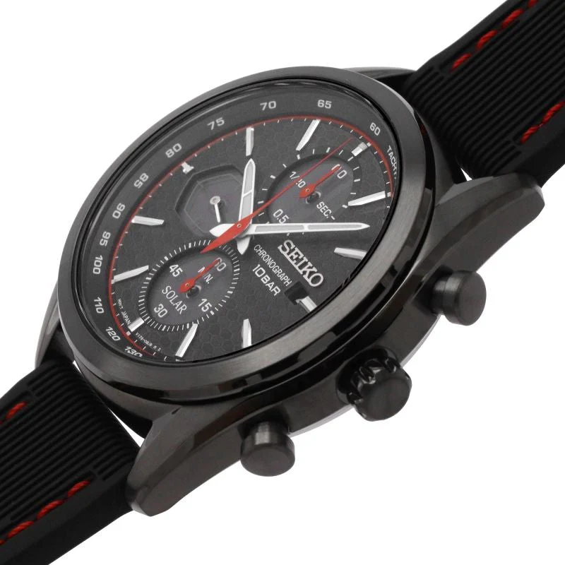 Seiko Men's Black Solar Watch - Image 2