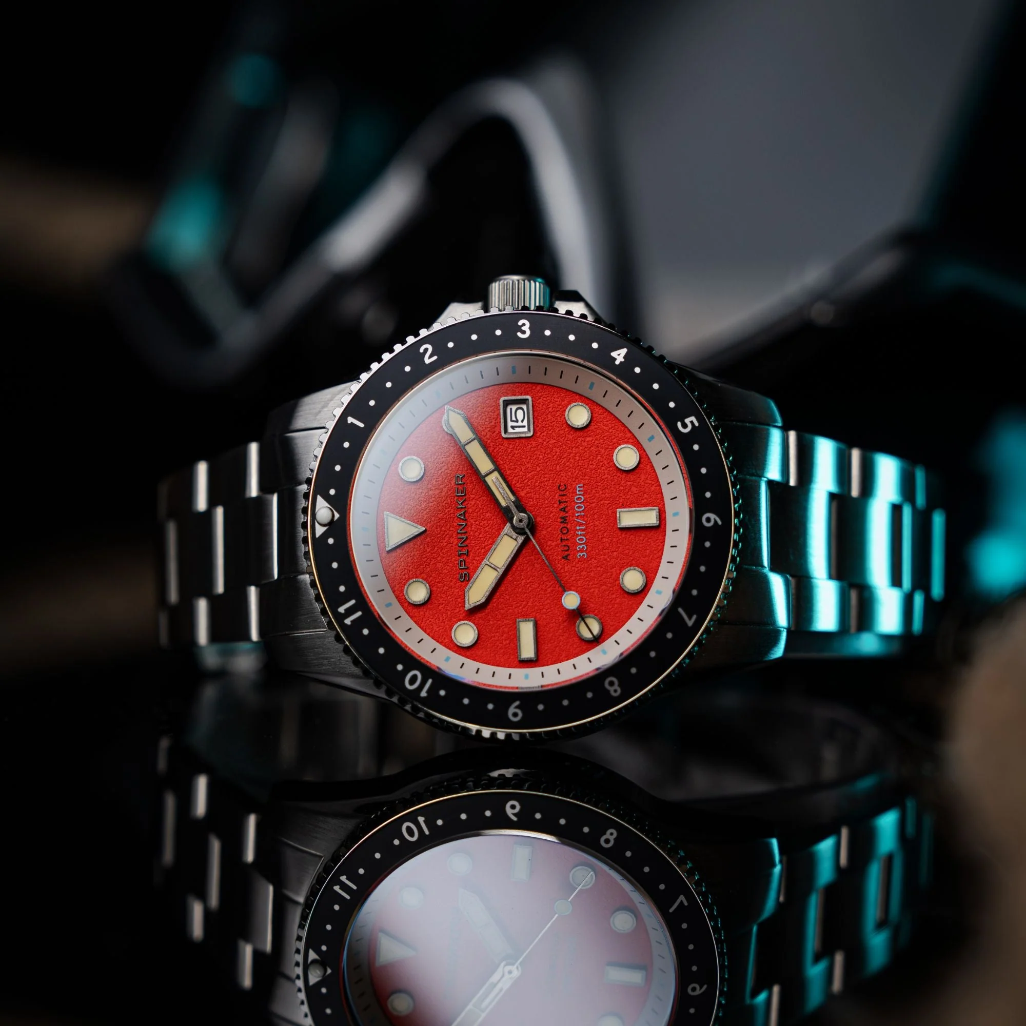 Spinnaker Croft Pioneer Men's Orange Automatic Watch - Image 7