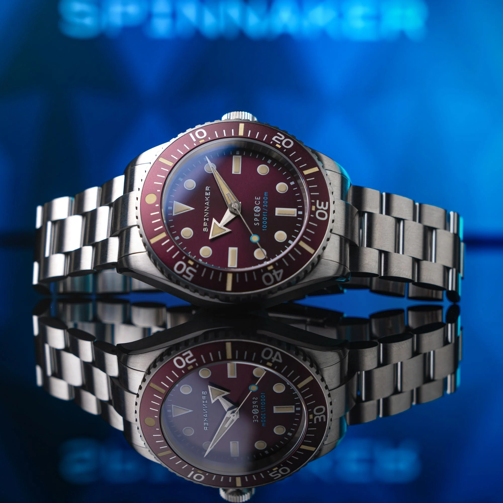 Spinnaker Spence 300 Burgundy Automatic Diver Watch - Image 2