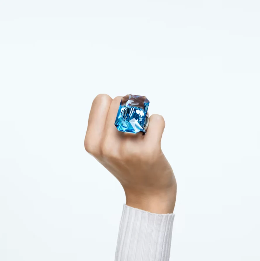 Swarovski Lucent Cocktail Ring Aqua - Image 2