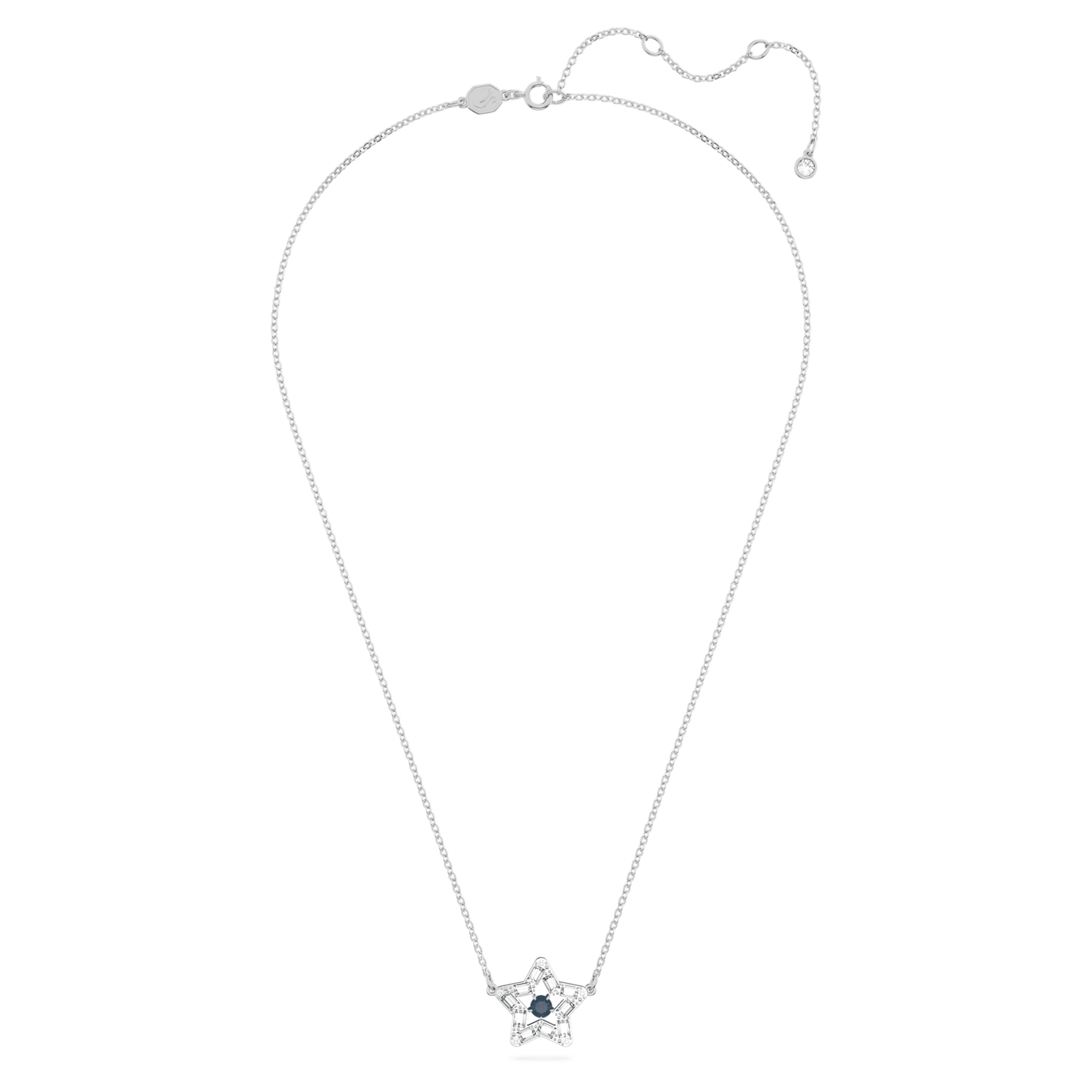 Swarovski Stella Star Pendant Necklace Blue Rhodium Plated - Image 3