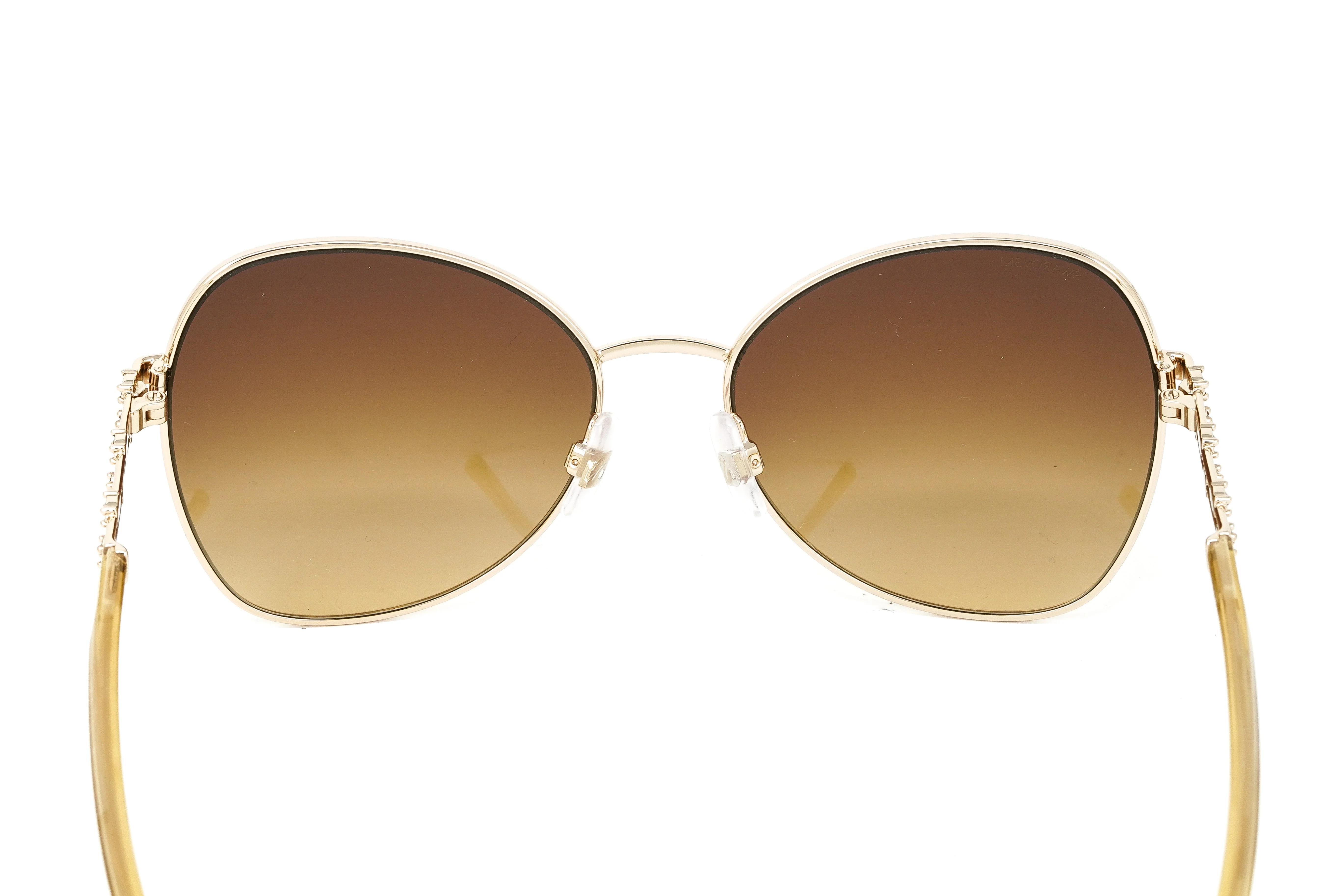 Swarovski Women's Sunglasses Butterfly Pilot Gold Brown - Image 6