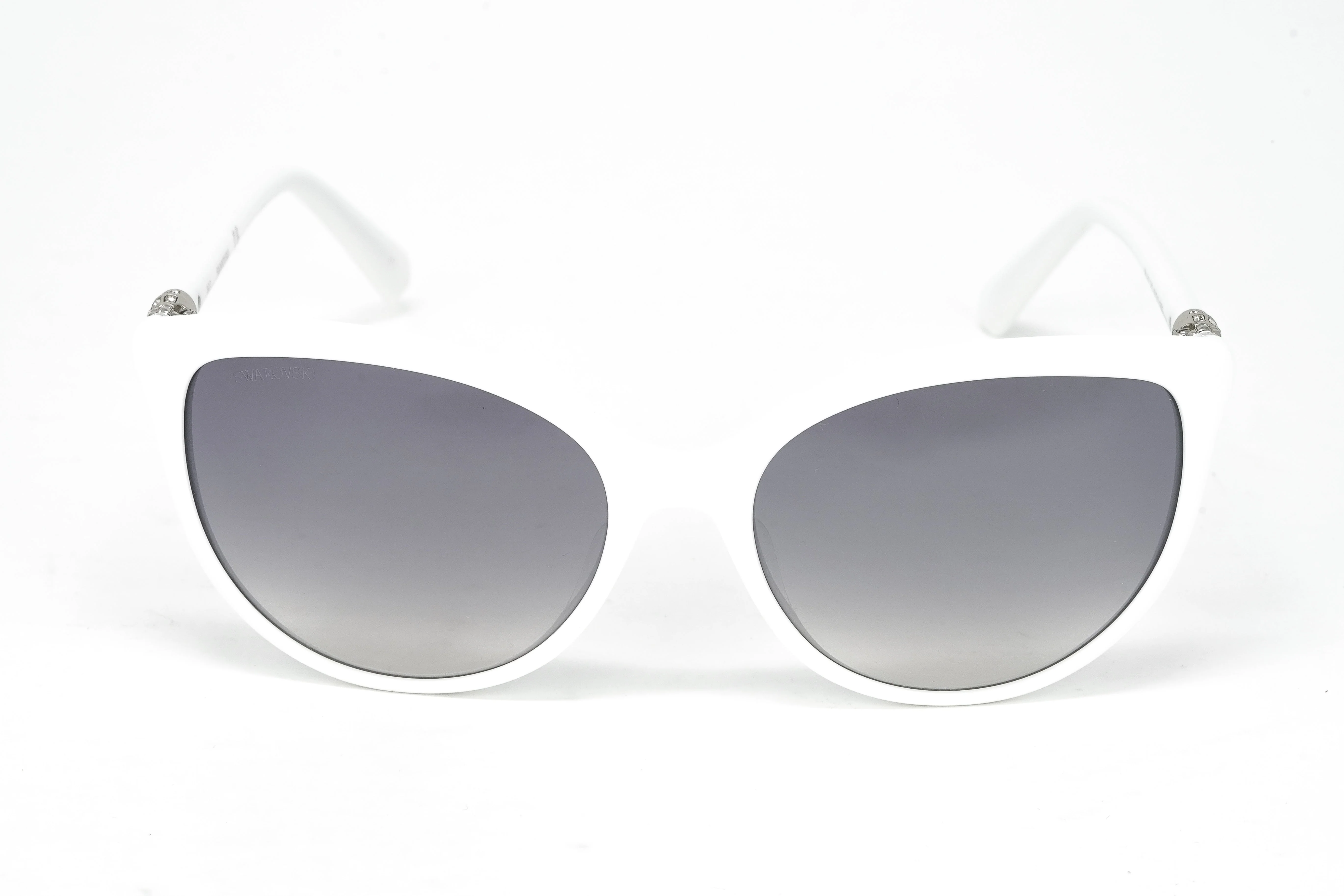 Swarovski Women's Sunglasses Oval Cat Eye White Gradient Grey
