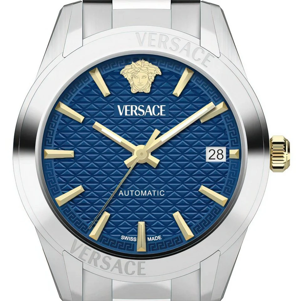 Versace Greca Classic Ladies’ Blue Silver Automatic Watch - Image 2