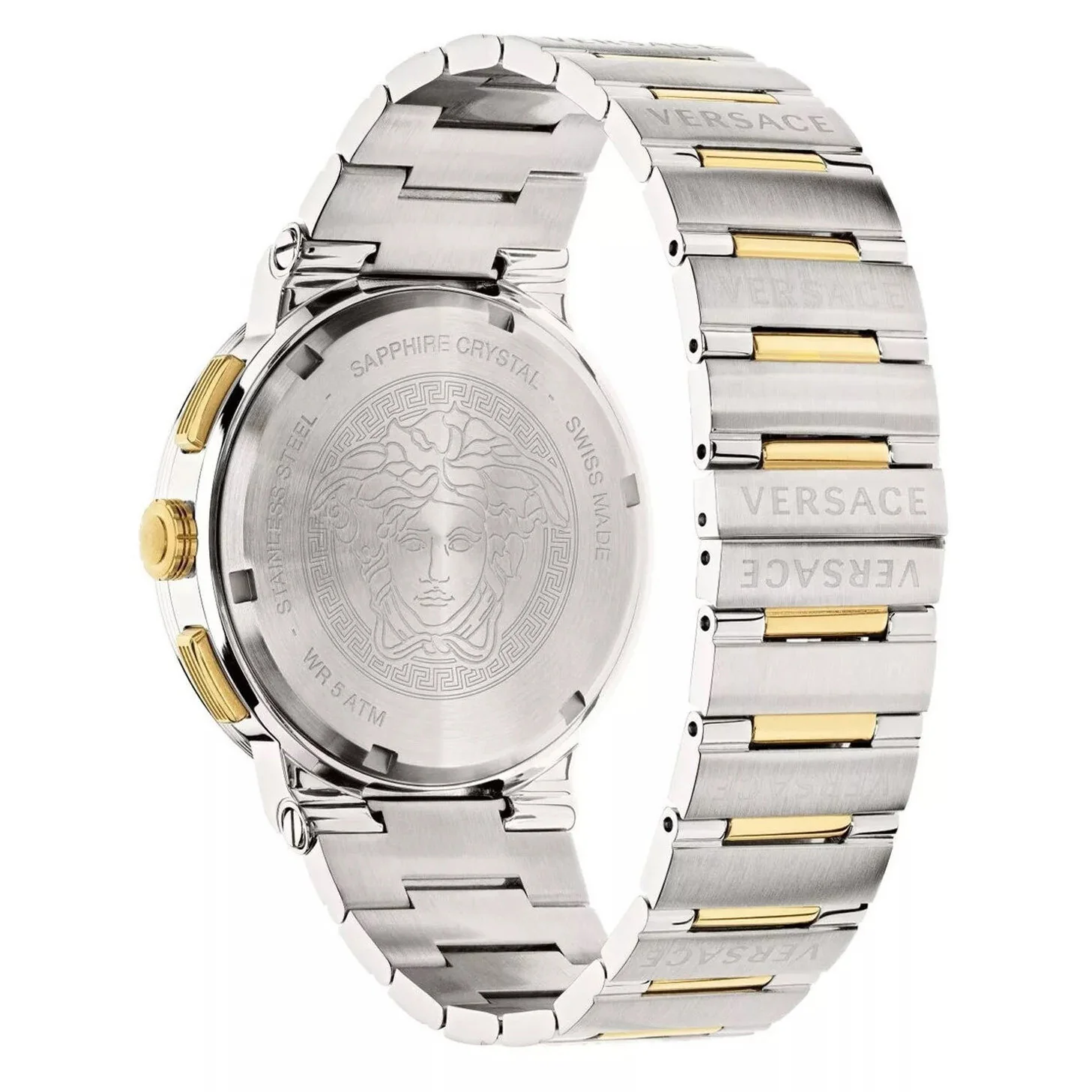 Versace Greca Logo Chrono Men’s White Silver Watch - Image 3