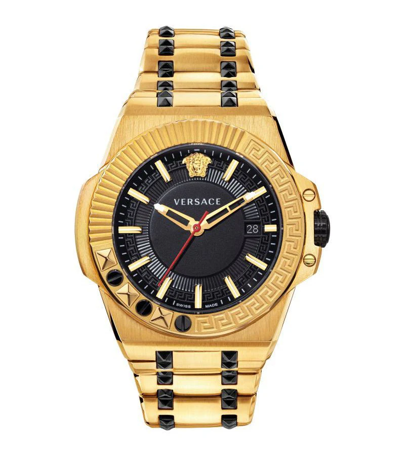 Versace Men's Watch Chain Reaction Gold Black Bracelet