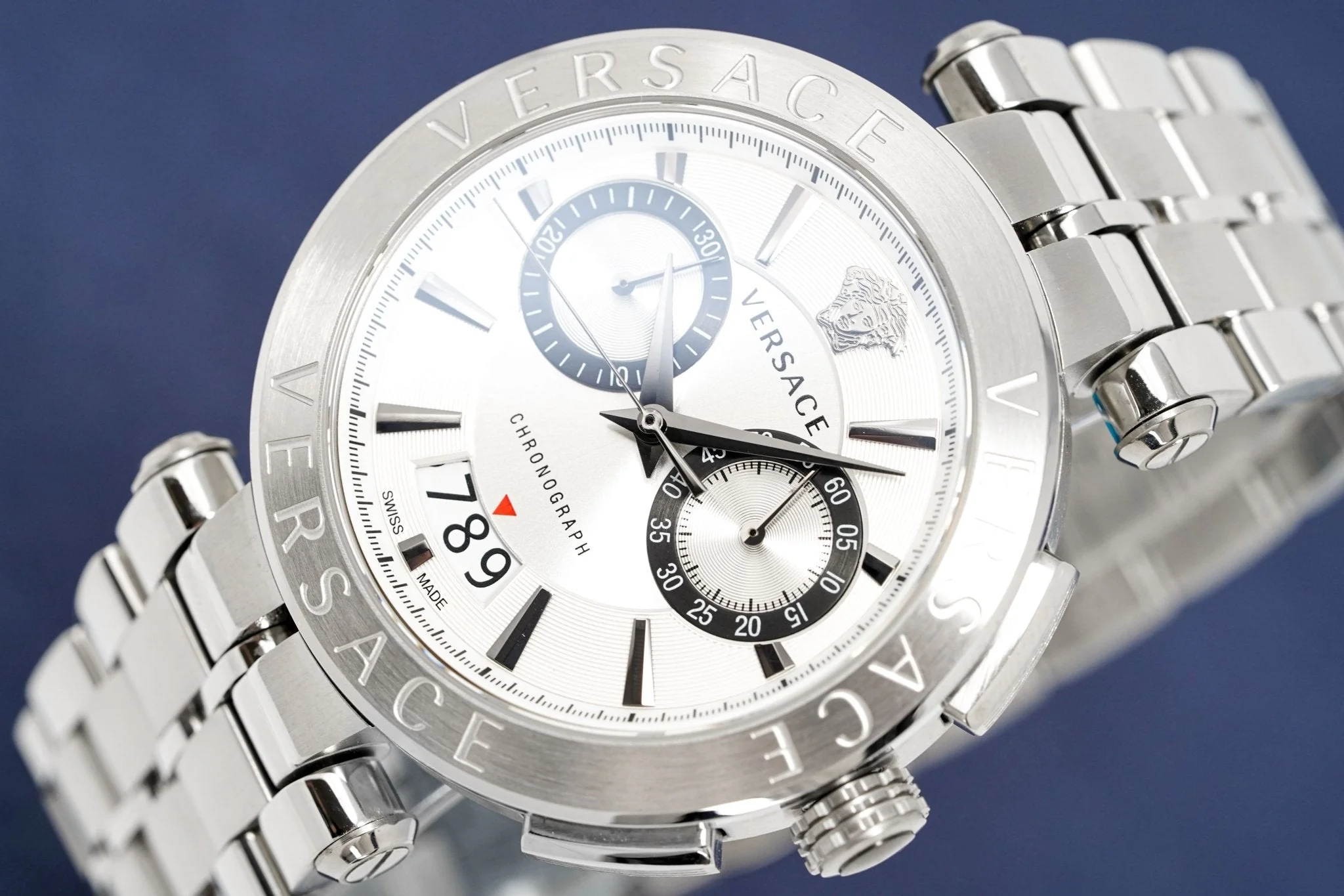 Versace Men's Chronograph Watch Aion Silver - Image 2