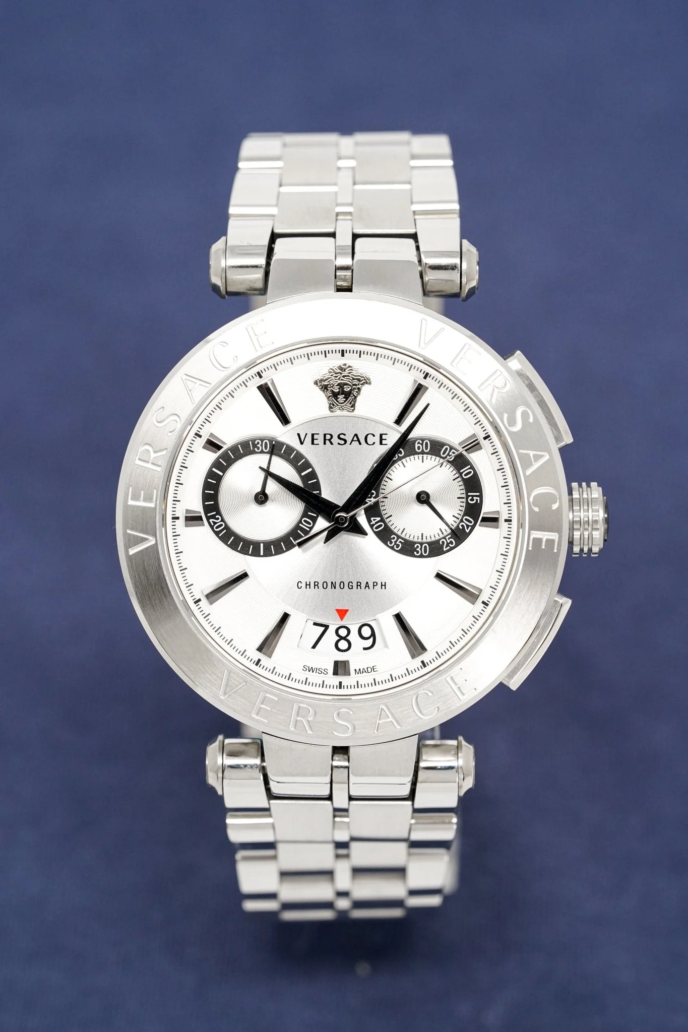 Versace Men's Chronograph Watch Aion Silver - Image 6