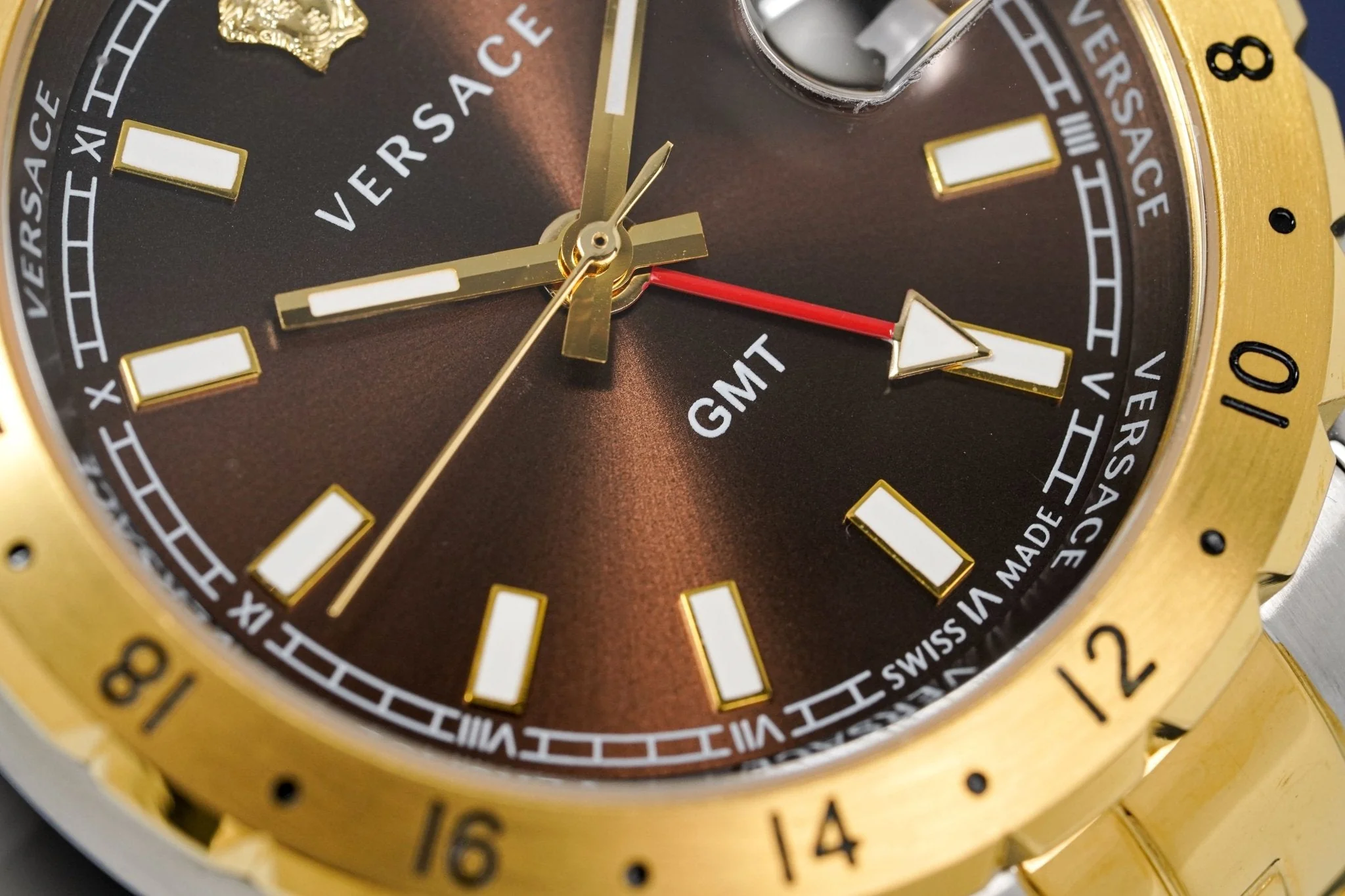 Versace Men's Watch Hellenyium GMT Brown Two-Tone Bracelet - Image 7