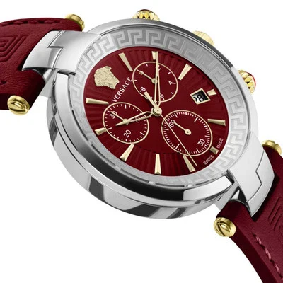 Versace Revive Chronograph Quartz Ladies' Red Silver Watch - Image 2