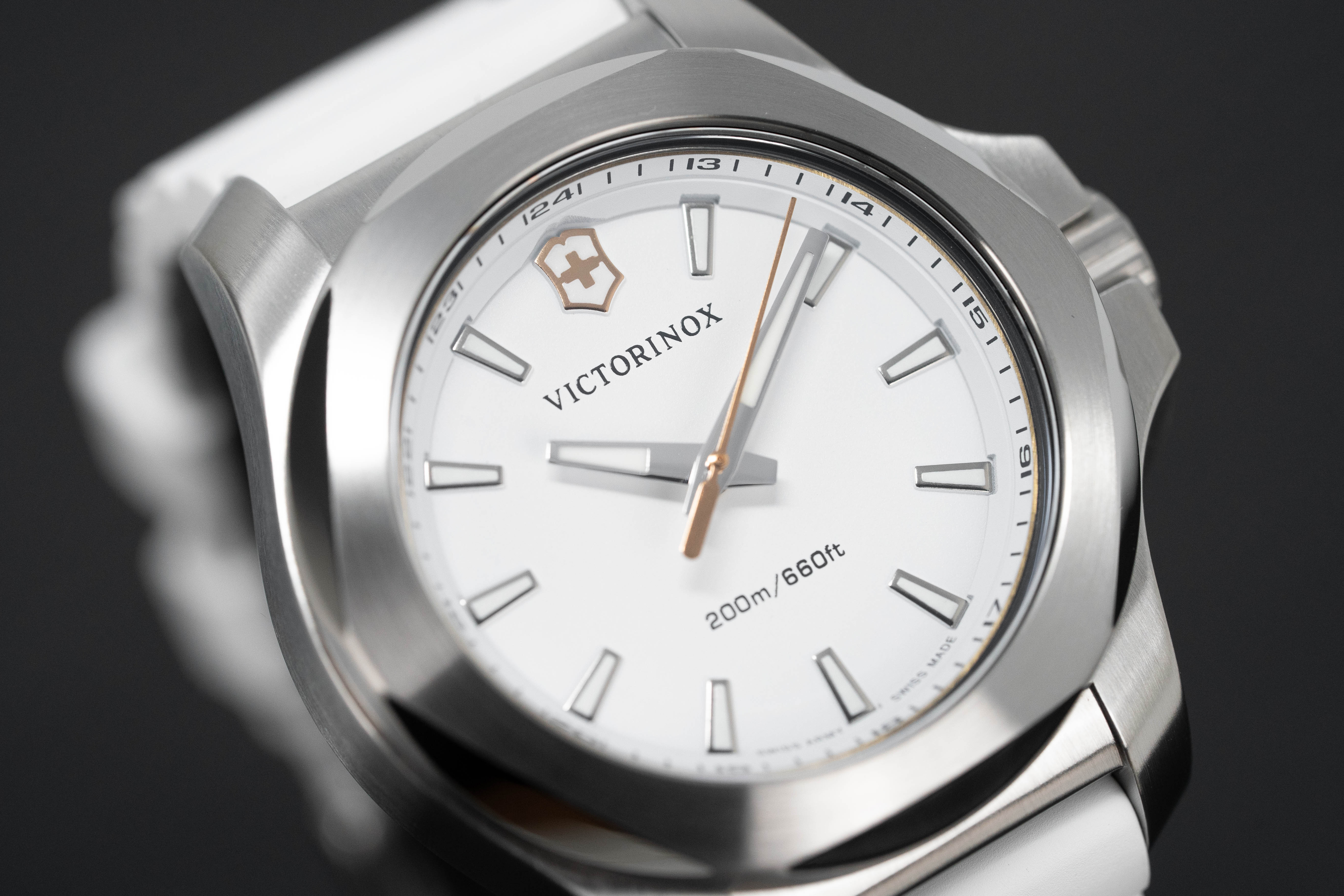 Victorinox Ladies Watch I.N.O.X V White Dial White Rubber Strap - Image 6