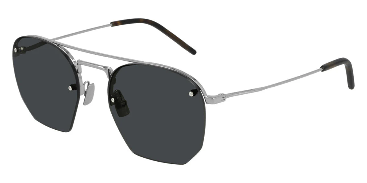 Saint Laurent Men's Sunglasses Irregular Rimless Silver/Grey